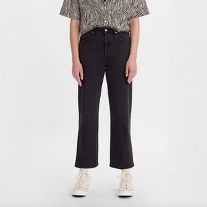 Levi's Ribcage Straight Ankle Jeans 27x29 Feelin Cagey Black